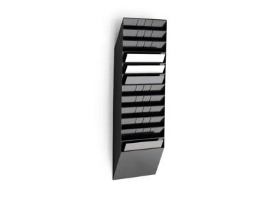 Brochureholder Flexiboxx A4 12 rum vandret sort