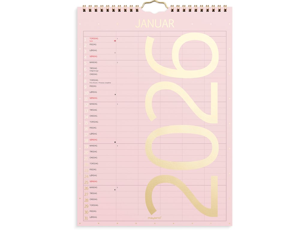 Familiekalender Color lille 2026