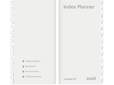 Index Planner månedskalender REFILL + tlf.reg. 2026