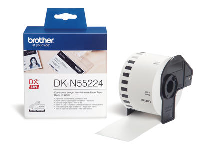 Label Brother DKN55224 54mm x 30,48 meter hvid uden lim