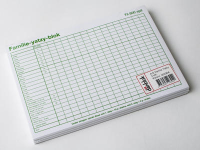 Yatzyblok familie A5 3 blokke