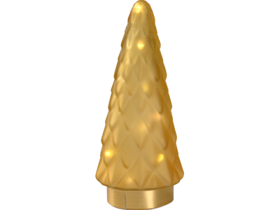 Juletræ i glas 10,5x24,5cm mat rav m/10 LED lys 