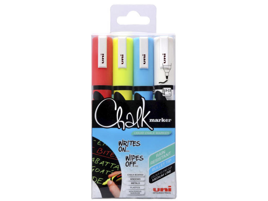 Chalkmarker Uni PWE-5M 4 ass