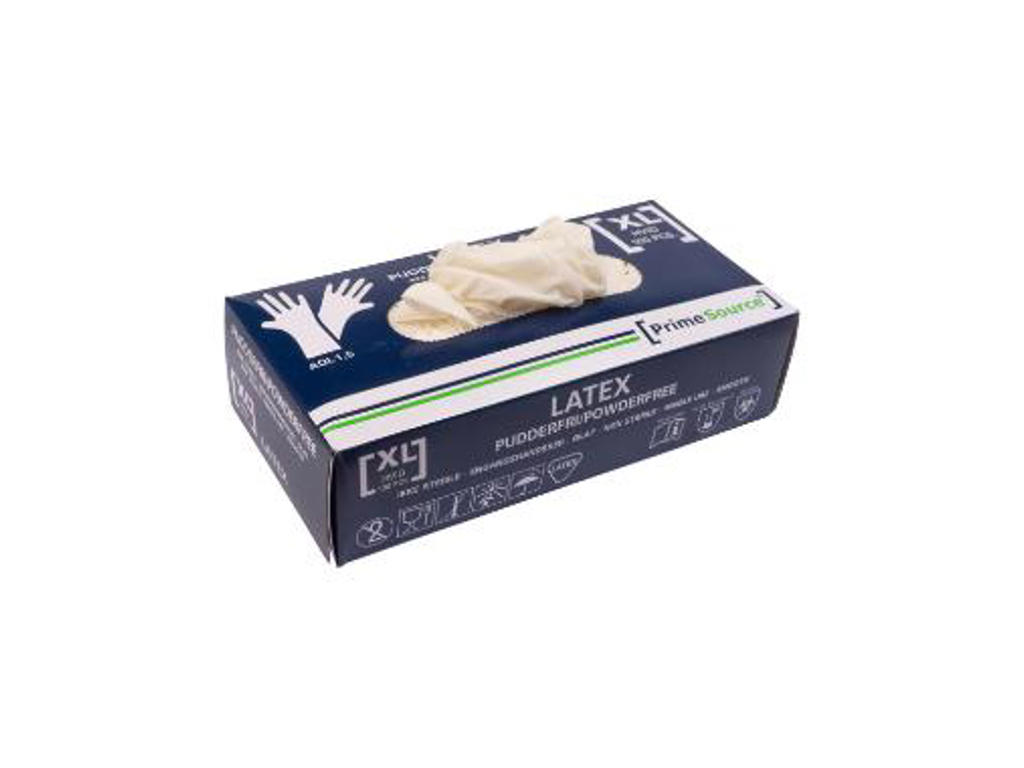 Latexhandske pudderfri XL hvid 100 stk