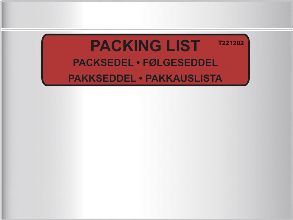 Følgeseddellomme C5 med tryk Følgeseddel 1000 stk