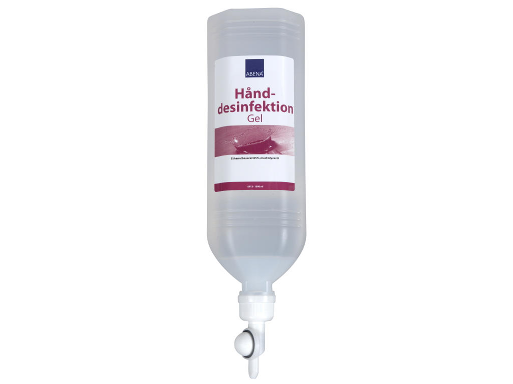 Hånddesinfektion Abena 6913 gel 85% 1000 ml til ståldispenser