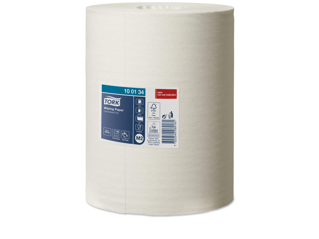 Aftørringspapir Tork M2 100134 Standard 1-lags hvid 6 rl.