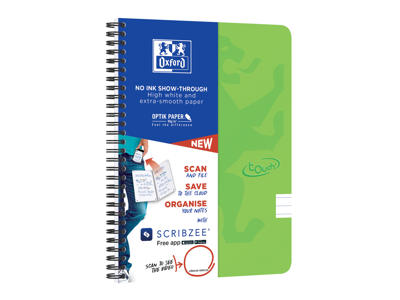 Notesbog Oxford Touch A5+ 90gr. lin grøn