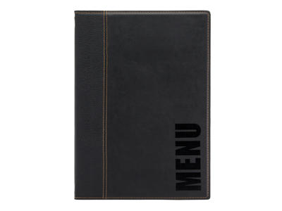 Menukort A4 trendy leather Securit sort