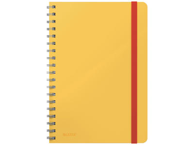 Notesblok Leitz Cosy m/spiral L linjeret gul