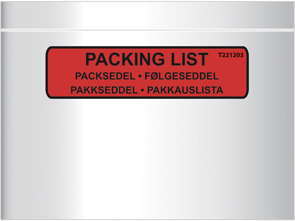 Følgeseddellomme C6 med tryk 1000 stk