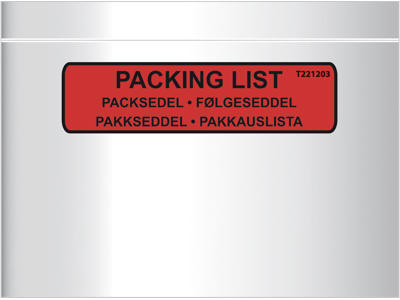 Følgeseddellomme C6 med tryk 1000 stk