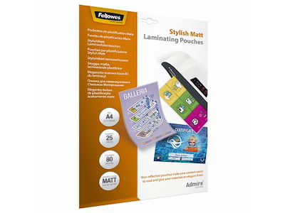 Lamineringslomme A4 80 mic mat 25 stk