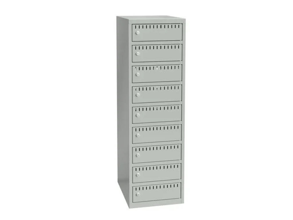 Opladningsskab cykelbatterier 9 rum gulvmodel lysgrå