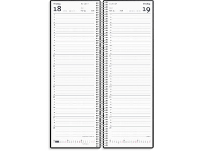 Spiralnoteringskalender dag sort PP-plast 2026