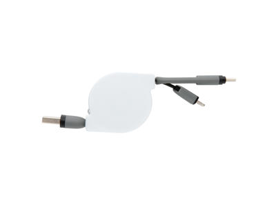 3 i 1 udtrækkeligt kabel, sort