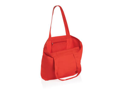 Impact Aware™ 240 gsm rcanvas shopper m/lomme ufarvet, luscious red