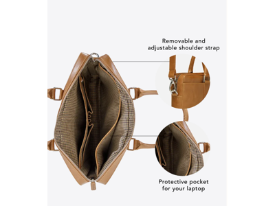 Computertaske Dbramante Nordborg 15" lysbrun læder