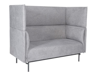 Loungesofa 2 pers. Qubic 652 grå / sort stel