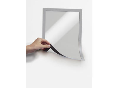 Skilt Duraframe® A4 sølv magnetisk 5 stk