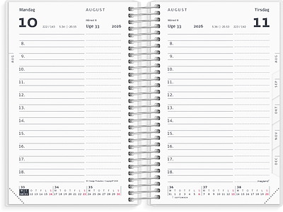 Mini dagkalender m/4 illu. PP-plast 2026