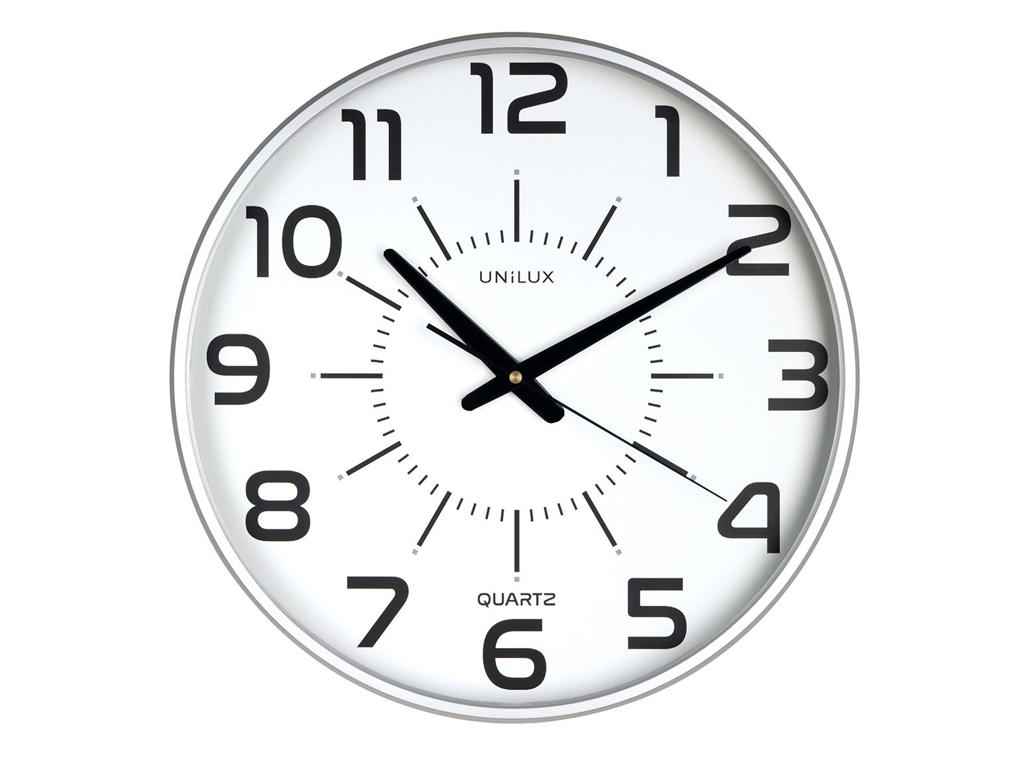 Vægur Unilux Maxi POP sølv quartz Ø37,5 cm