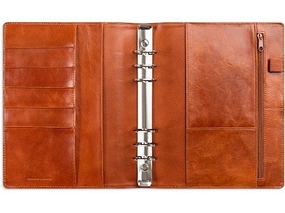 System A5 ugekalender højformat brun skind 2026