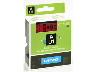 Dymo tape 53717 24mm sort/rød
