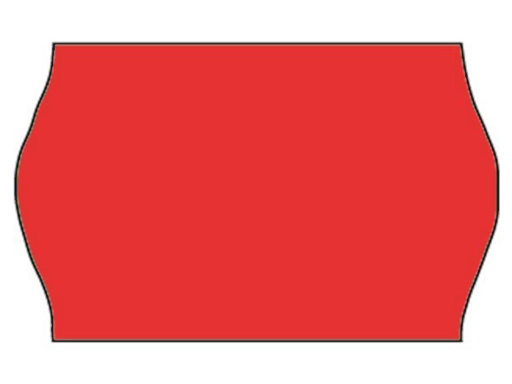 Prisetiket 26x16mm permanent neonrød 36x1200 stk