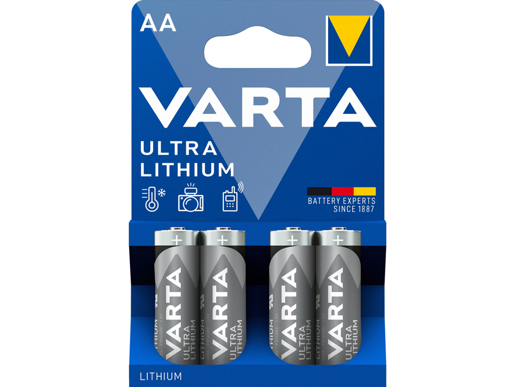 Batteri Varta Ultra Lithium AA LR 6 4 stk