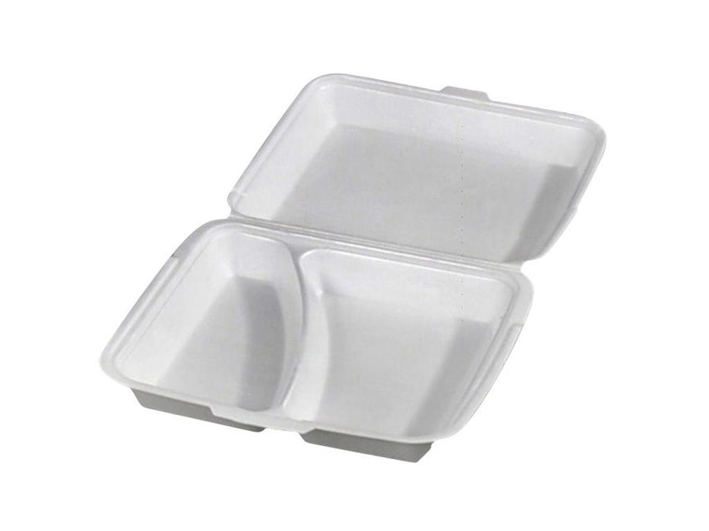 Take away skumbakke 2-rums hvid 300 stk.