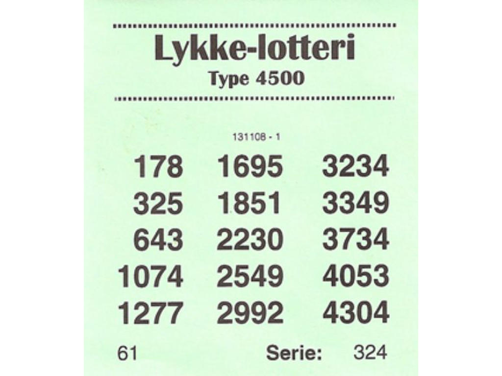 Lykke lotteri 4500 grøn