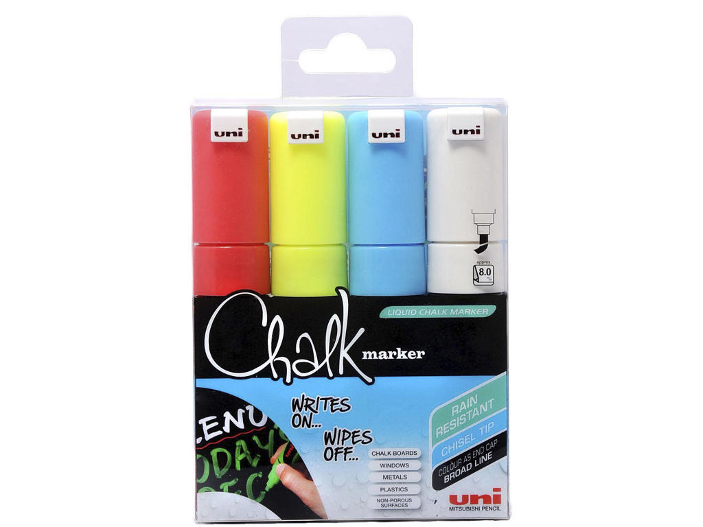 Chalkmarker Uni PWE-8K 4 ass