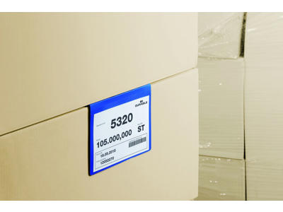 Plastlomme til palleramme A5 liggende blå