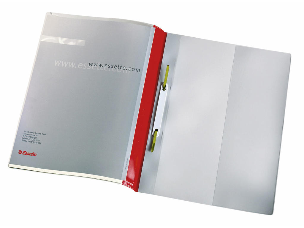 Tilbudsmappe A4 rød dobbelt forside, med lomme 