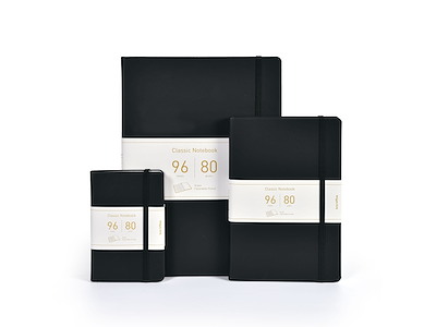 Notesbog A6 PU linjeret sort