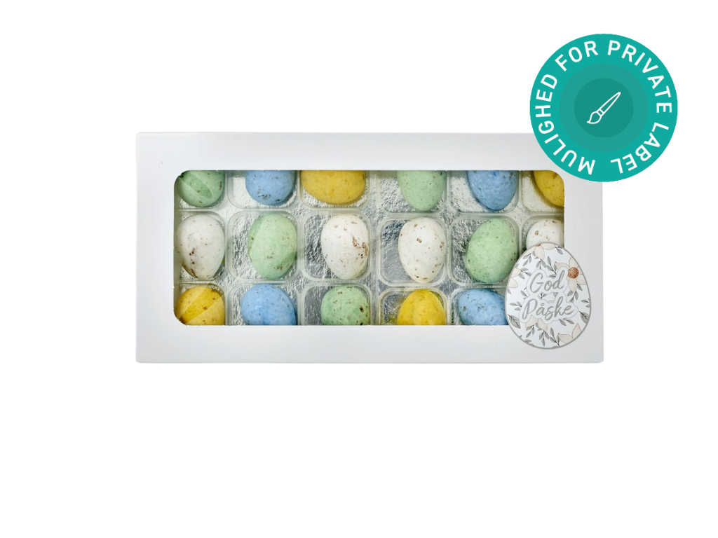 Belgiske fugleæg i kartonæske, 18 stk.