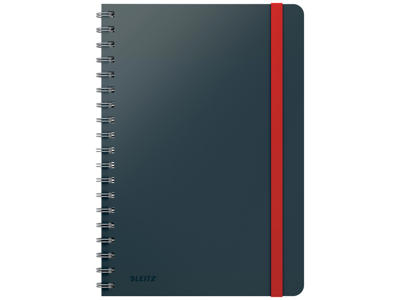Notesblok Leitz Cosy m/spiral L linjeret grå