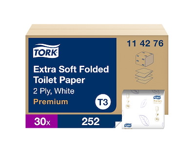 Toiletpapir Tork T3 114276 Premium 2-lags 30x252 ark