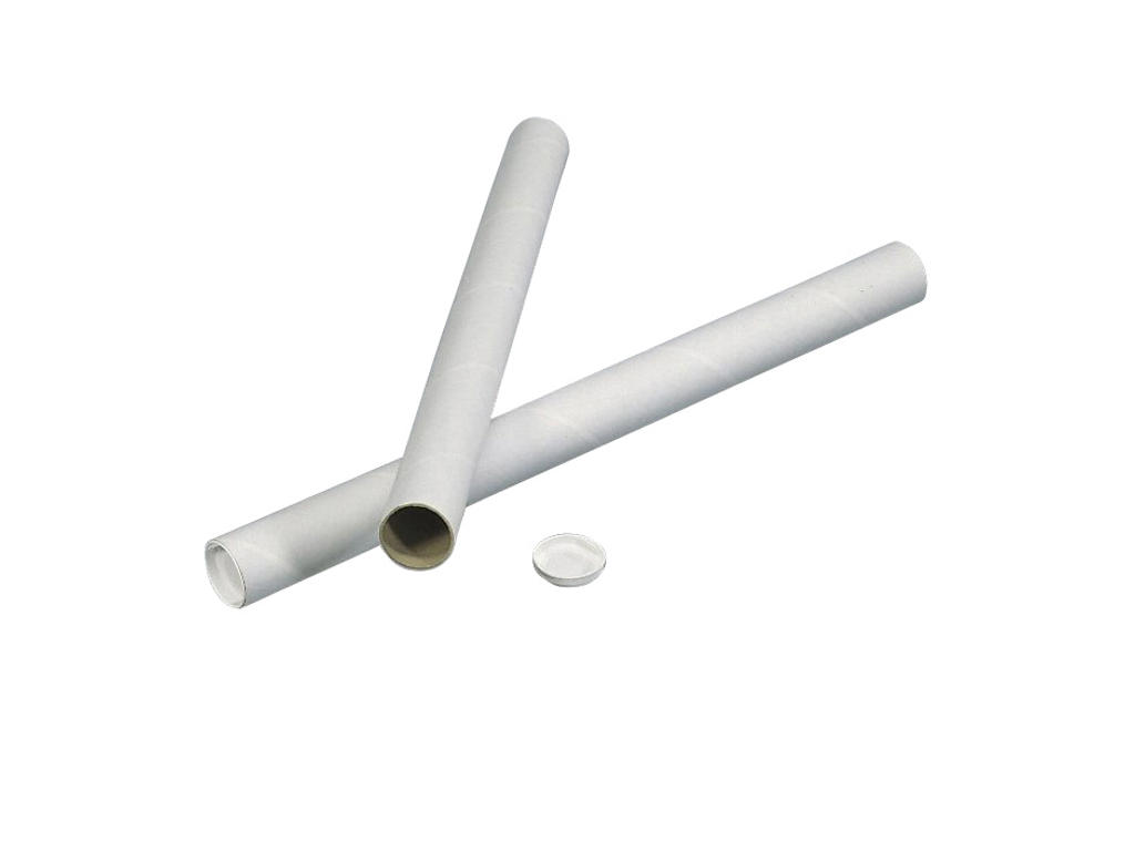 Paprør 80x2,0x750 mm med låg hvid
