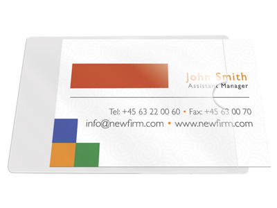 Visitkortlomme 60x95mm åben kort side, selvkl. 10 stk.