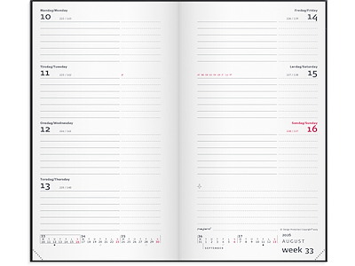 City Week Planner tværformat sort vinyl 2026