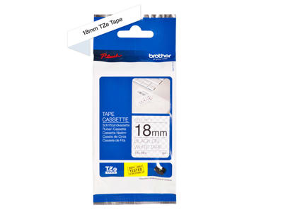 Brother tape TZeSE4 18mm sort/hvid sikkerhedstape