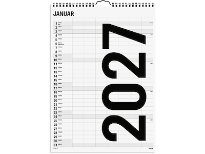Familiekalender Black and white 7 kol. 2027