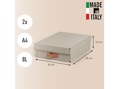 Opbevaringskasse Leitz Puro medium lav beige 2 stk