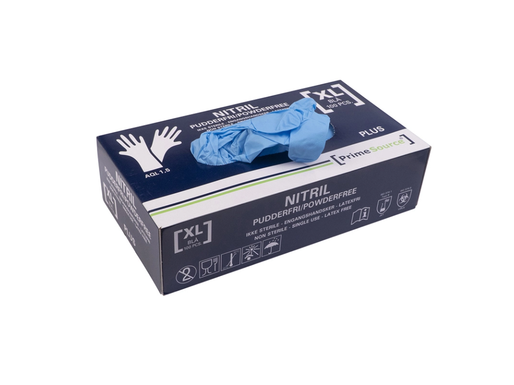 Nitrilhandske pudderfri Plus XL blå 100 stk