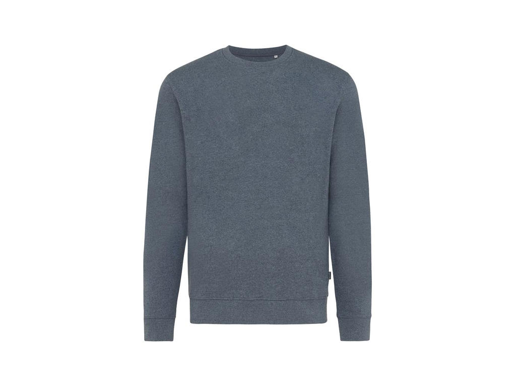Iqoniq Denali Crew neck i ufarvet genanvendt bomuld, heather navy