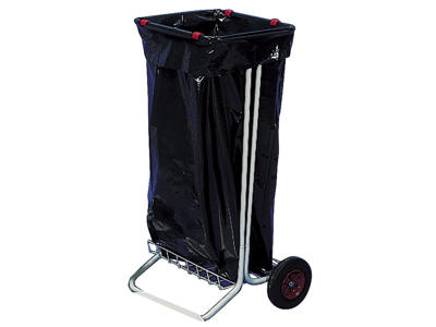 Affaldsstativ galvaniseret med 2 hjul