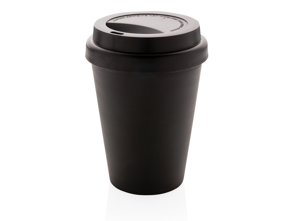 Genbrugelig dobbeltvægget kaffekop, 300ml, sort