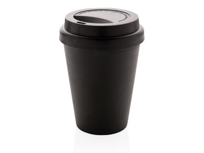 Genbrugelig dobbeltvægget kaffekop, 300ml, sort